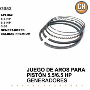 JUEGO DE AROS P/PISTON 5.5HP/6.5HP-0.68