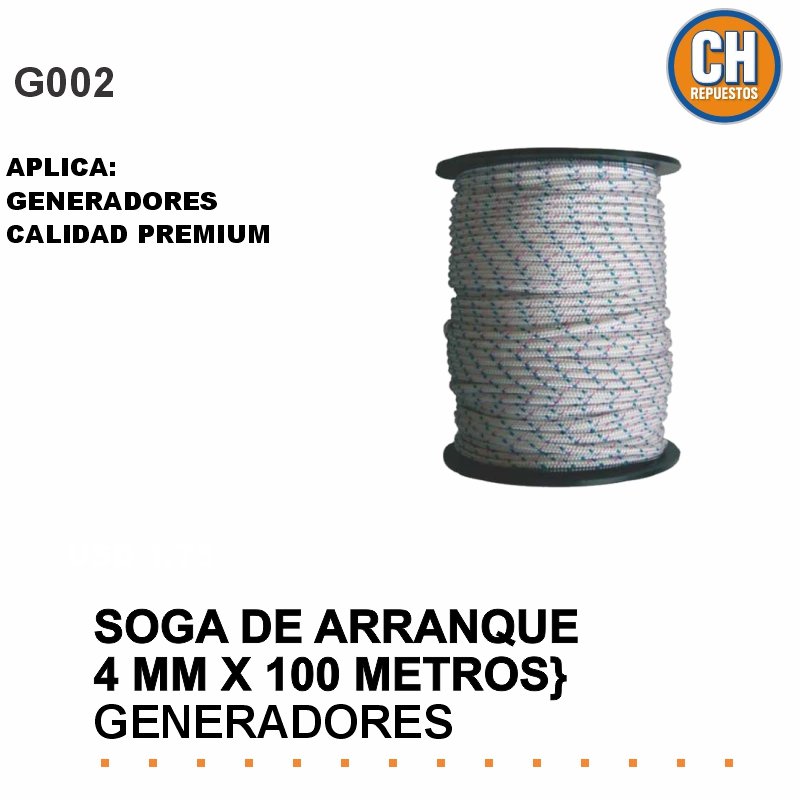 SOGA DE ARRANQUE 4MM X 100MTS GENERADOR