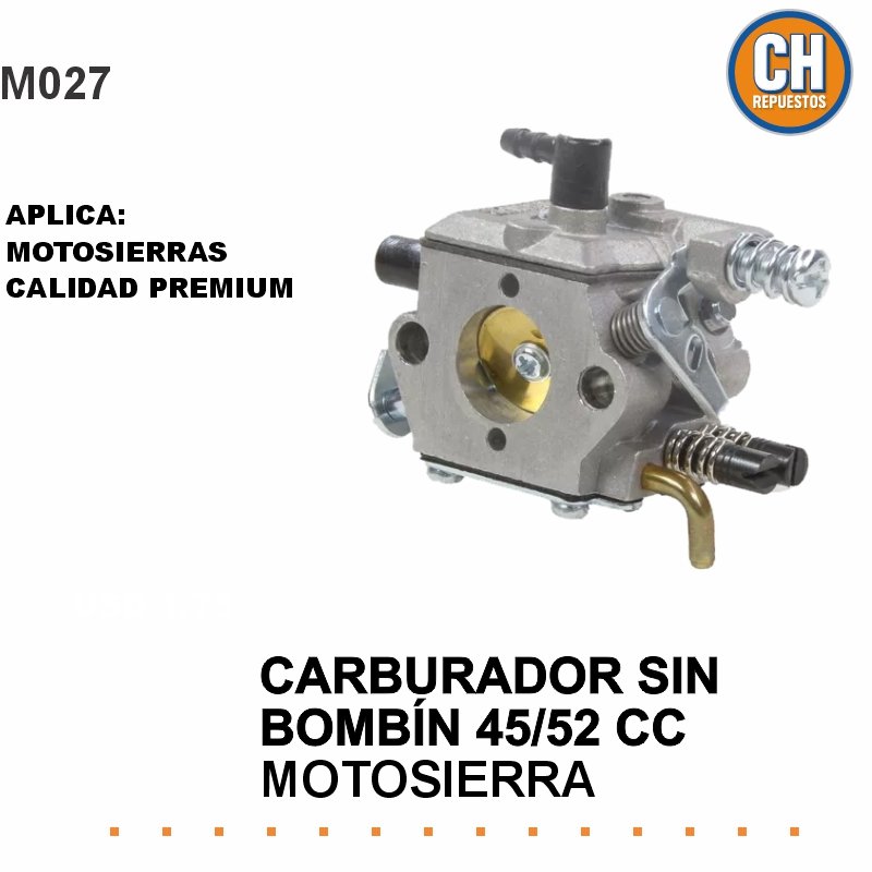 CARBURADOR MOTOSIERRA 52CC SIN BOMBIN