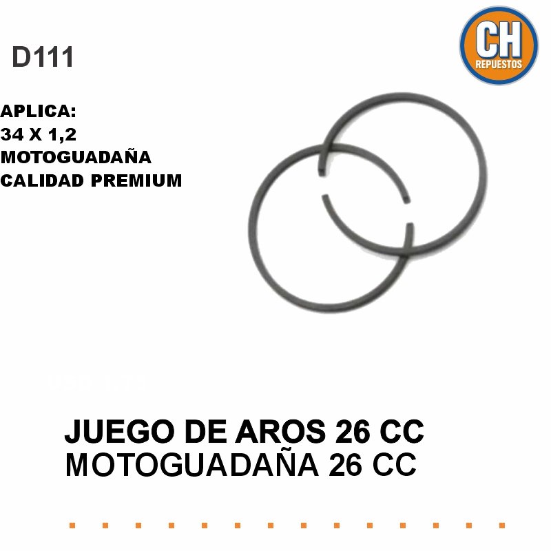 Juego de aros 26CC 34x1mm